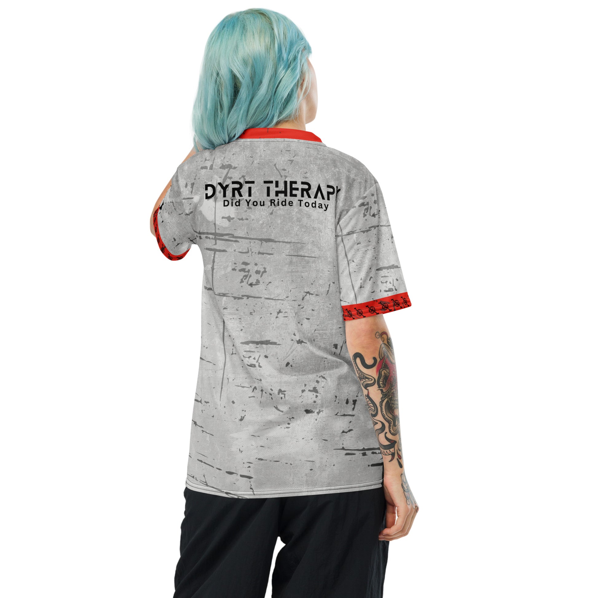 Trail Cat Red Recycled unisex sports jersey