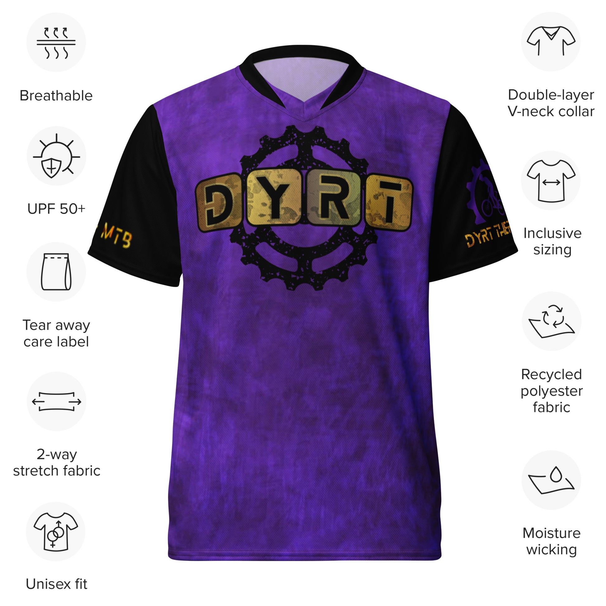 DYRT Purple Block unisex sports jersey