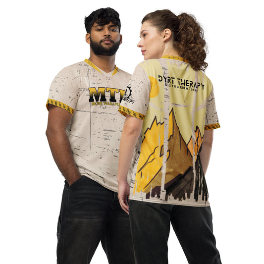 Trail Cat Yellow Recycled unisex sports jersey