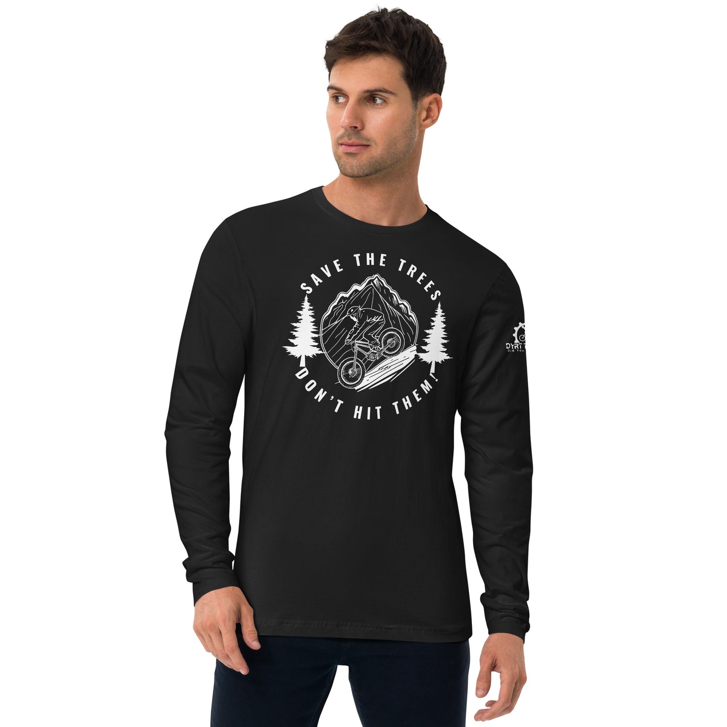 Save The Trees-Long Sleeve Fitted Crew dark colors