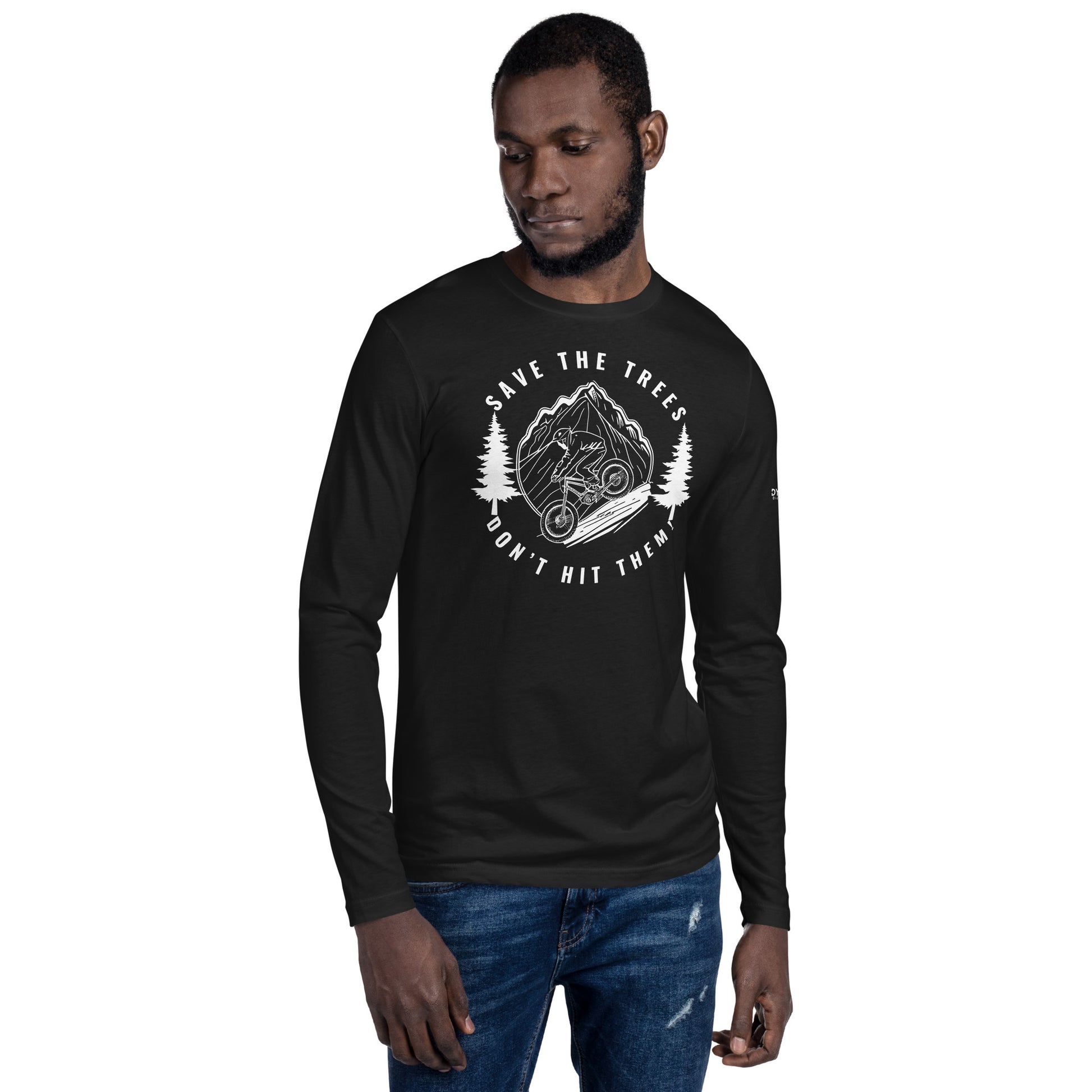 Save The Trees-Long Sleeve Fitted Crew dark colors