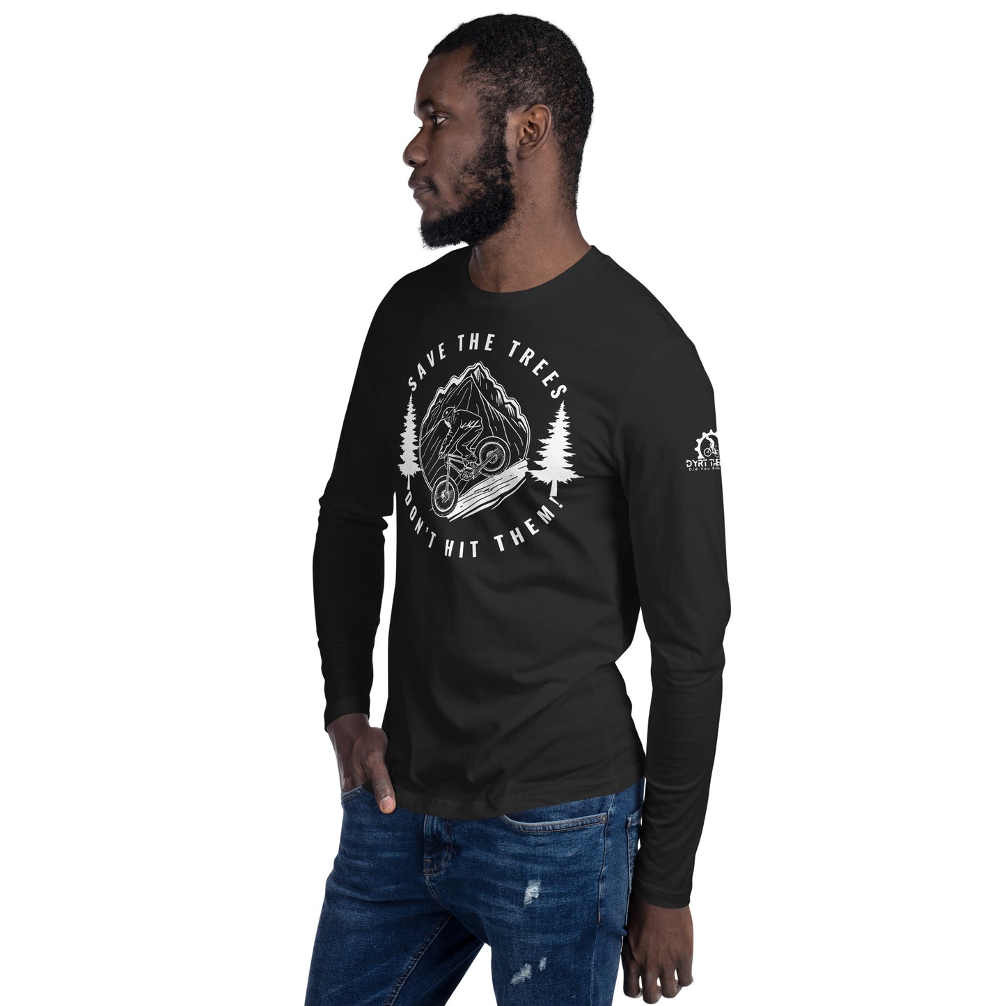 Save The Trees-Long Sleeve Fitted Crew dark colors