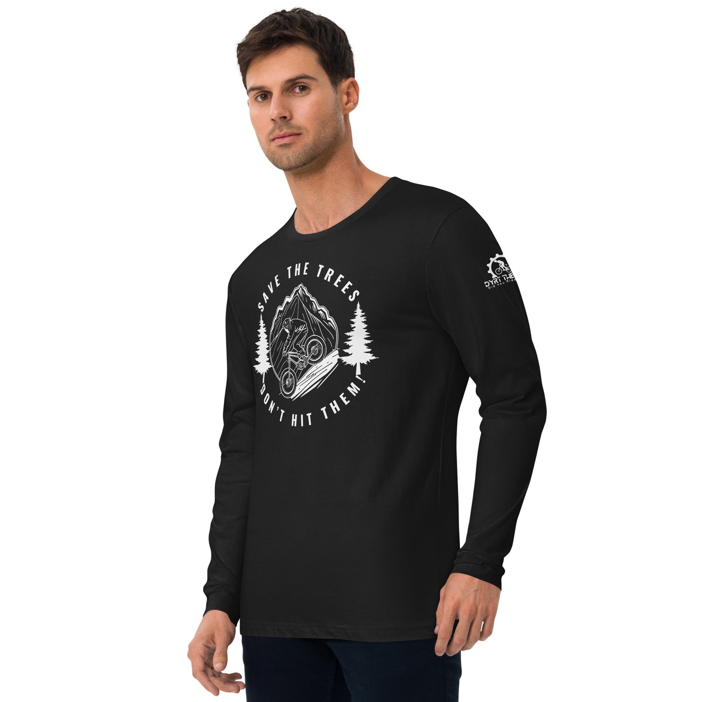 Save The Trees-Long Sleeve Fitted Crew dark colors