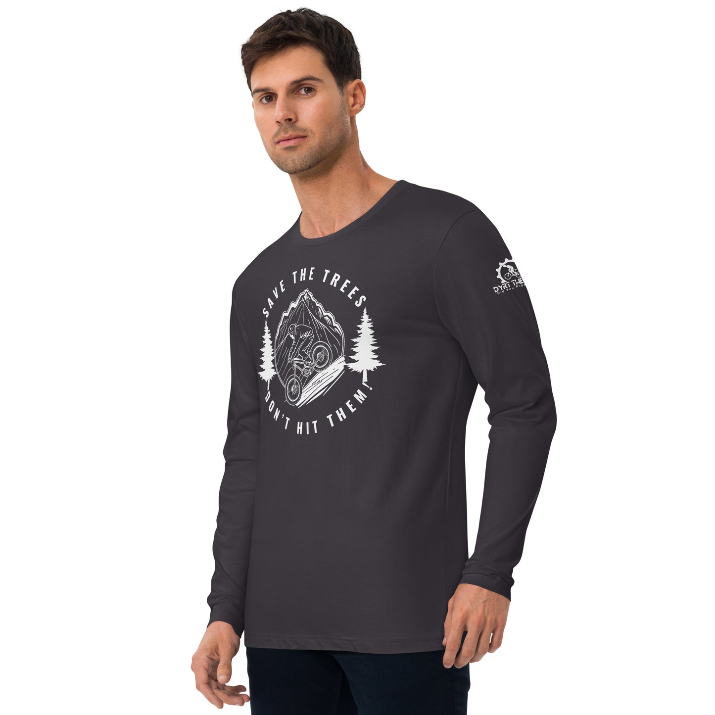 Save The Trees-Long Sleeve Fitted Crew dark colors