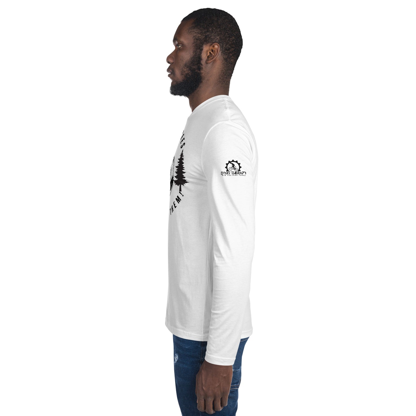 Save The Trees-Long Sleeve Fitted Crew white