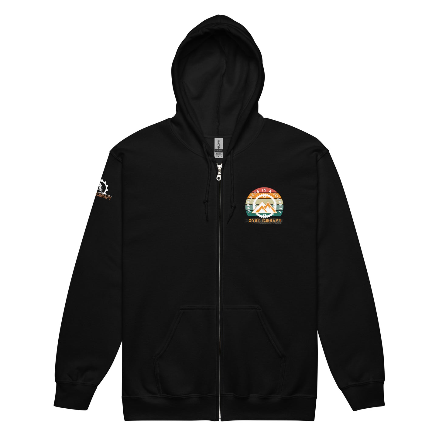 Happiness is a journey Unisex heavy blend zip hoodie in Black