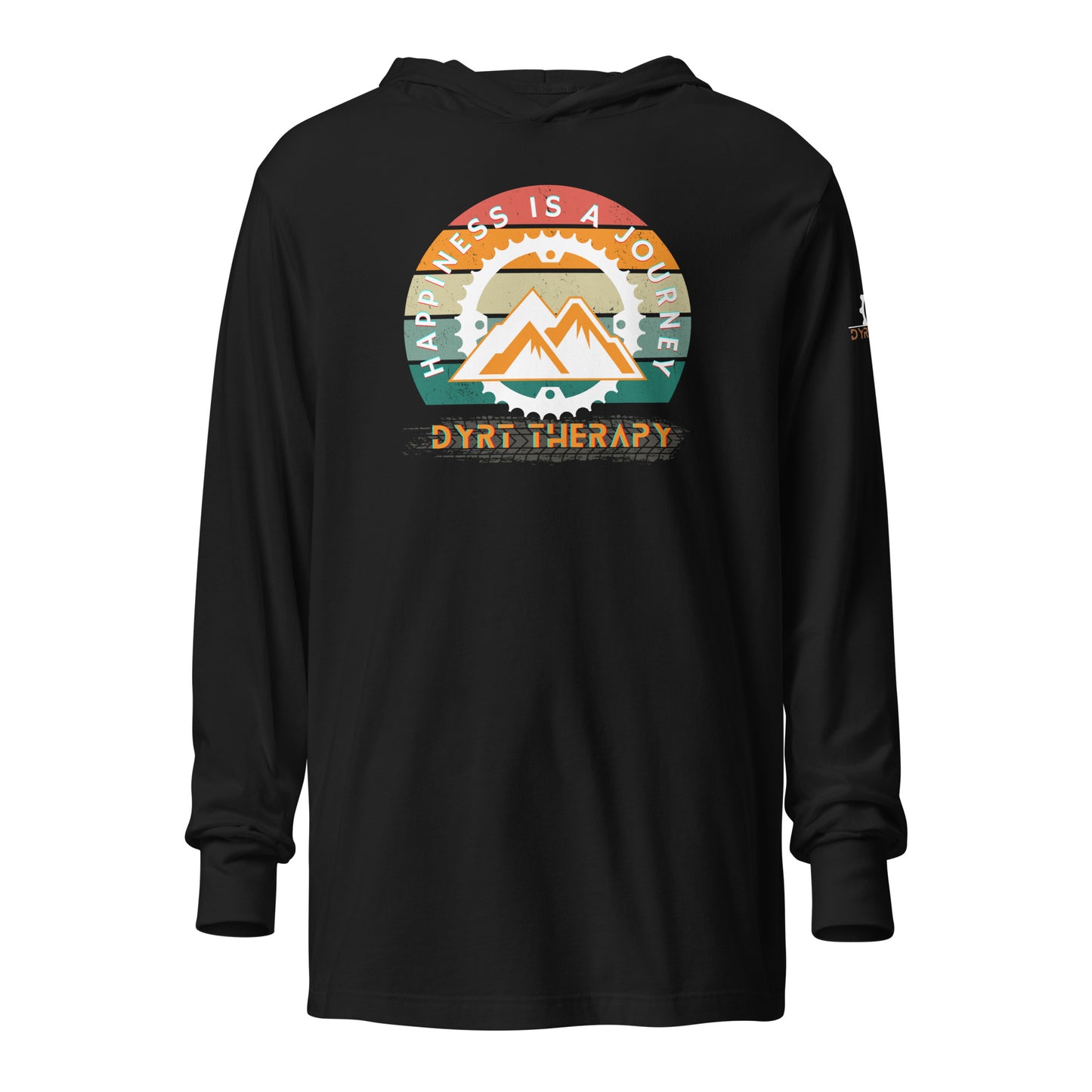 Happiness is a journey black or gray Hooded long-sleeve tee